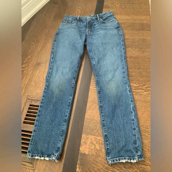 GOOD AMERICAN Good Classic Jeans High Rise Waisted Skinny Frayed Hem Size 28 - Picture 3 of 16